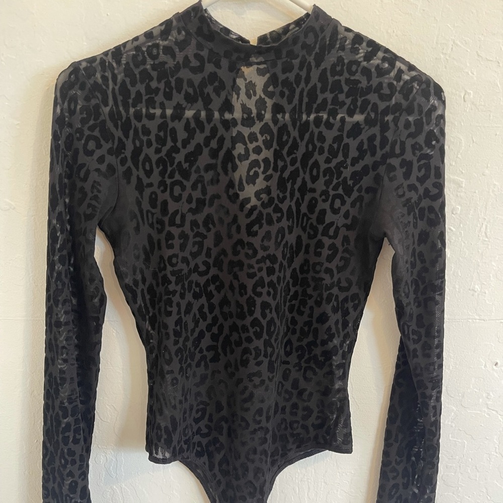 Windsor sheer black leopard bodysuit